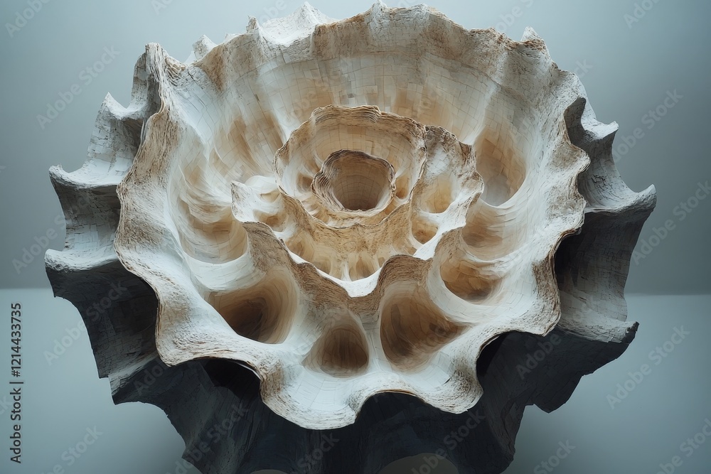 Aufkleber Unique natural shell sculpture on display in a gallery setting showcasing intricate details and textures