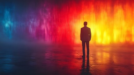 Captivating leader inspiring a diverse audience of professionals in a vibrant outdoor setting