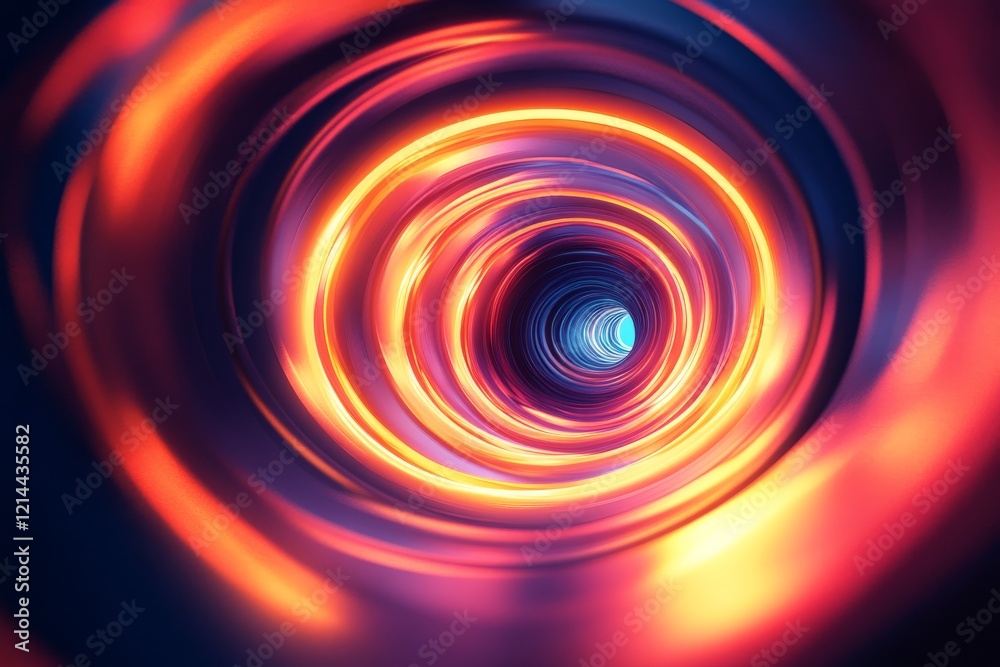 Aufkleber swirling tunnel of light with vibrant colors creating a surreal experience in a digital landscape