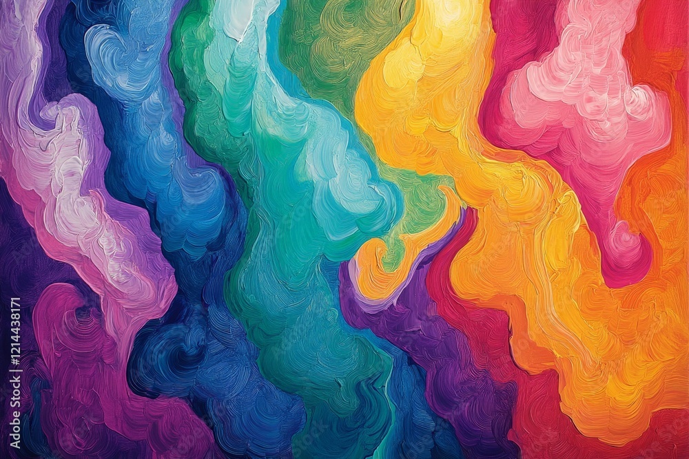 Poster Colorful abstract swirl pattern creating vibrant movement and depth in artistic expression