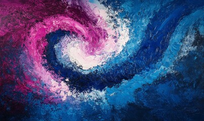 Cosmic Dance: Abstract Swirls of Blue and Pink Light