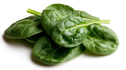 Obraz premium Fresh Green Spinach Leaves Close Up