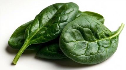 Obraz premium Fresh Green Spinach Leaves Close Up