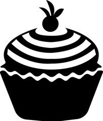 cup cake icon.Sweet cake icon based logo design editable vector file. cup cake, slice cake, pasty, birthday cake.cake icon Design in thin line vector style. Simple Vector Illustration Logo.