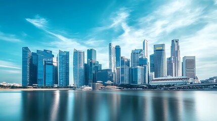 Naklejka premium Singapore Skyline: A Stunning Metropolis by the Bay