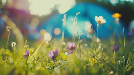 Fototapeta premium Vibrant Blossoms in Soft Focus Settings