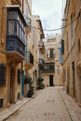 A traditional street in Vittoriosa, Malta