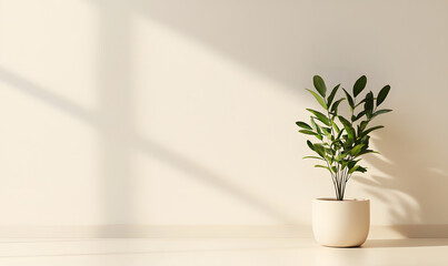 Fototapeta premium Indoor plant decoration minimalist aesthetic home photography bright relaxing environment