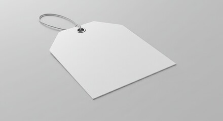 Blank White Tag Mockup - Product Branding Template. This mockup is perfect for showcasing product branding designs, labels, or pricing information.

