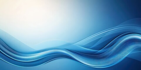 Fototapeta premium Abstract Blue Wave Background: Smooth, Elegant Curves for Design Projects.