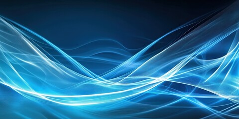 Naklejka premium Abstract Blue Energy Waves: Dynamic Digital Background