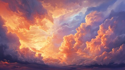 Fototapeta premium Stormy Sunset Skies Natural Landscape Cloud Formation Evening View Atmospheric Beauty