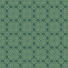 Green Pastel Islamic Pattern with Silhouette Textured