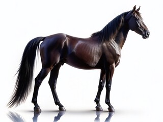 Obraz premium Majestic Silhouette of a Horse, Isolated on White Background - Stock Photo