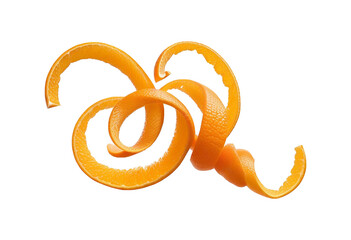 Vibrant Orange Zest Spirals Against a Black Background