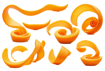 Vibrant Orange Zest Strips, Perfect for Culinary Imagery
