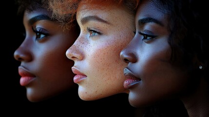 Obraz premium Diverse Beauty: Celebrating Facial Profiles and Features