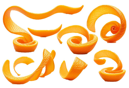 Vibrant Orange Zest Strips, Perfect for Culinary Imagery