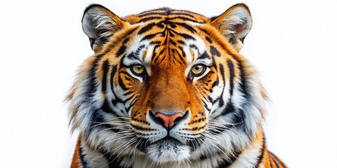 Obraz premium Majestic Tiger Silhouette Head, Powerful Wild Cat Profile, Wildlife Animal Portrait, Nature Photography, Predatory Mammal