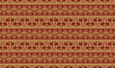 Vibrant Geometric Pattern with Yellow Accents on Maroon Background
