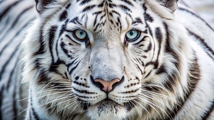 Fototapeta premium Majestic White Tiger Fur Texture: Architectural Close-Up