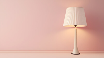 Elegant table lamp in soft pink interior modern decor minimalist style cozy atmosphere indoor space
