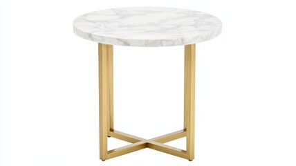 Furniture. Round marble top table with gold metal legs, perfect for modern decor and stylish interiors.