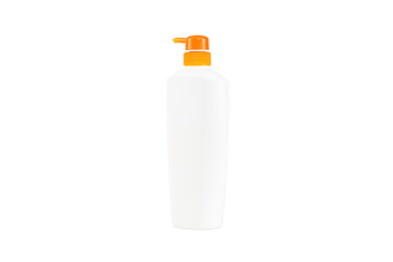 White plastic bottle isolated on white background with clipping path.