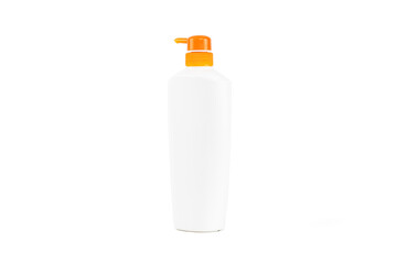 White plastic bottle isolated on white background with clipping path.