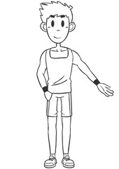 Fototapeta premium Fitness Male Whiteboard