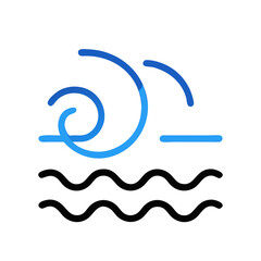 Obraz premium Icon of ocean waves representing ecology with vibrant blue colors and transparent background 