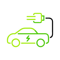 Obraz premium Icon electric car on a transparent background, the concept of ecology 