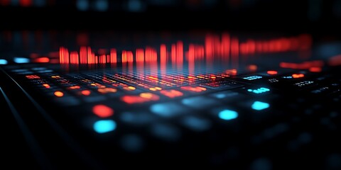 Abstract digital audio waveform.