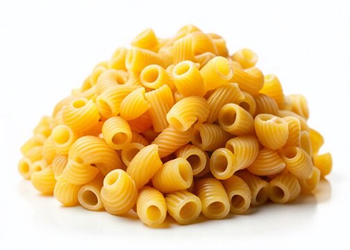 Miniature Celentani Pasta on White Background: Tilt-Shift Photography