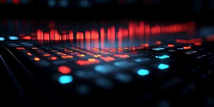 Abstract digital audio waveform.