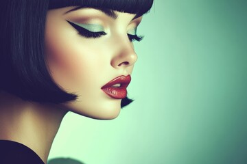Fototapeta premium Elegant Beauty Portrait with Bold Makeup