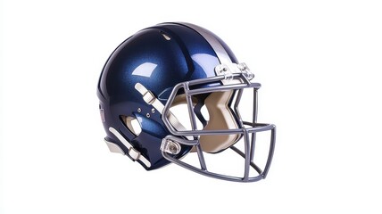 Fototapeta premium Football helmet in dark blue, showcasing a sleek design and protective features for players.