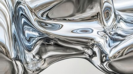 Modern Sculpture Reflecting Bright Light Surfaces