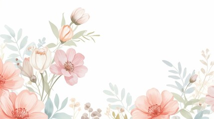 ilustación de flores pintadas en acuarela. tarjeta.