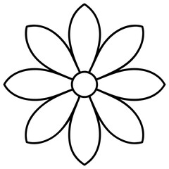 daisy petal edge line art vector illustration 