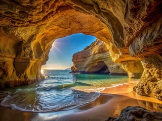 Minimalist Algarve Caves: Sunlit Stone and Shadow Play in Portugal's Coastal Grottoes