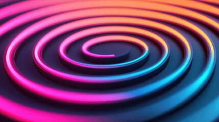 Vibrant Abstract Spirals in Gradient Colors with Smooth Lines