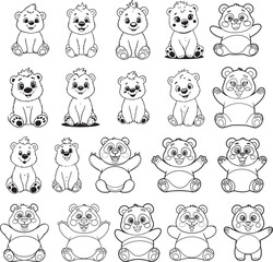 teddy bear logo illustration vector art silhouette