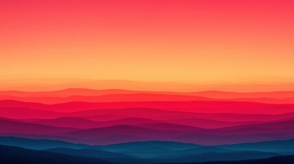 Serene Gradient Landscape with Vibrant Pink and Orange Skies at Dusk
