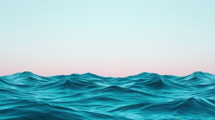 Serene Ocean Waves Under Soft Pastel Sky at Dawn