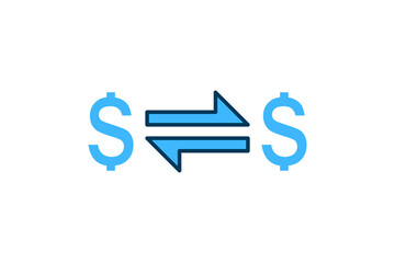 Money Transfer icon. icon related to Payment. suitable for web site, app, user interfaces, printable etc. flat line icon style. simple vector design editable
