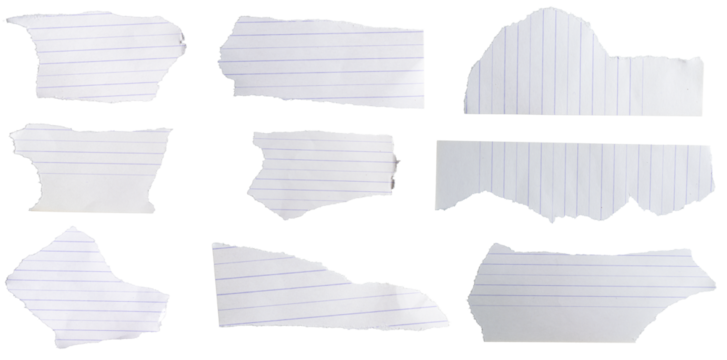 a white sheet of paper in one of them on an isolated white background