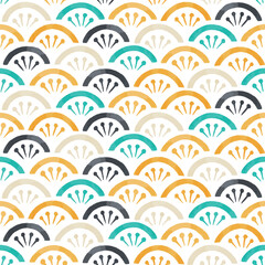和風でモダンなシームレスパターンの背景イラスト（ベクター）