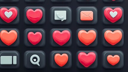 Digital Romance Icons for Valentine’s Day , Valentine’s Day, valentine Icon