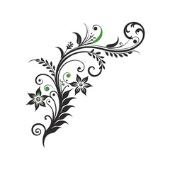 Floral Corner Ornament Vector Design Template Illustration